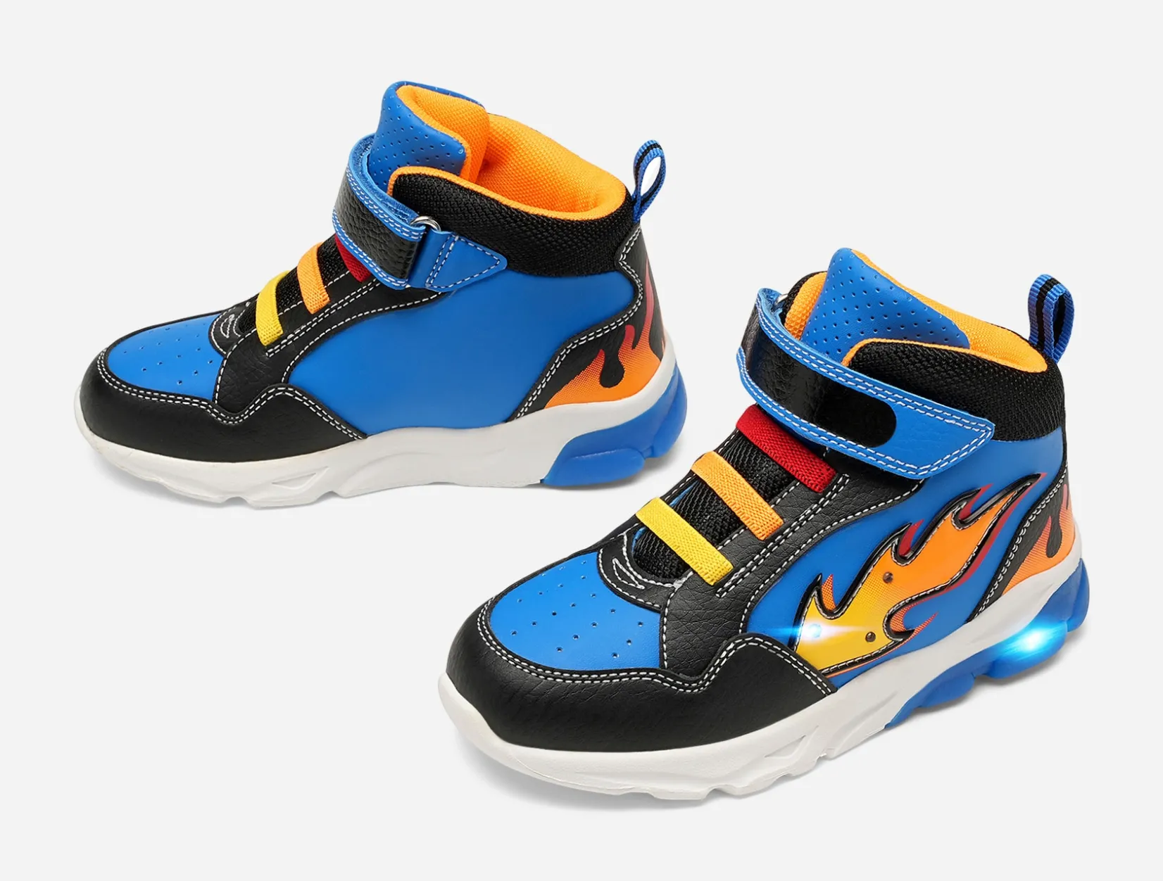 Barn DINSKO Blinkande Barnskor|Sneakers<,Blinkande höga sneakers
