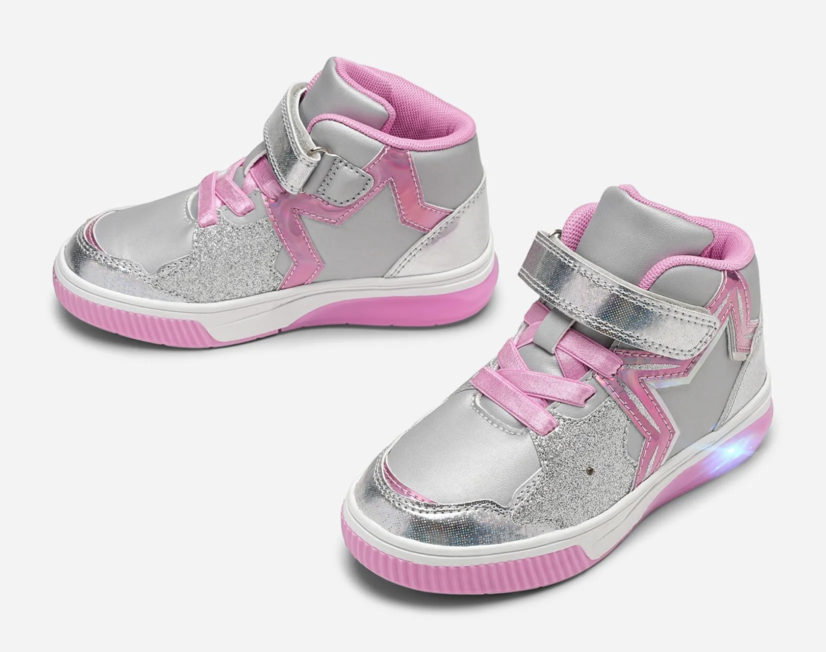 Barn DINSKO Blinkande Barnskor|Sneakers<,Blinkande höga sneakers