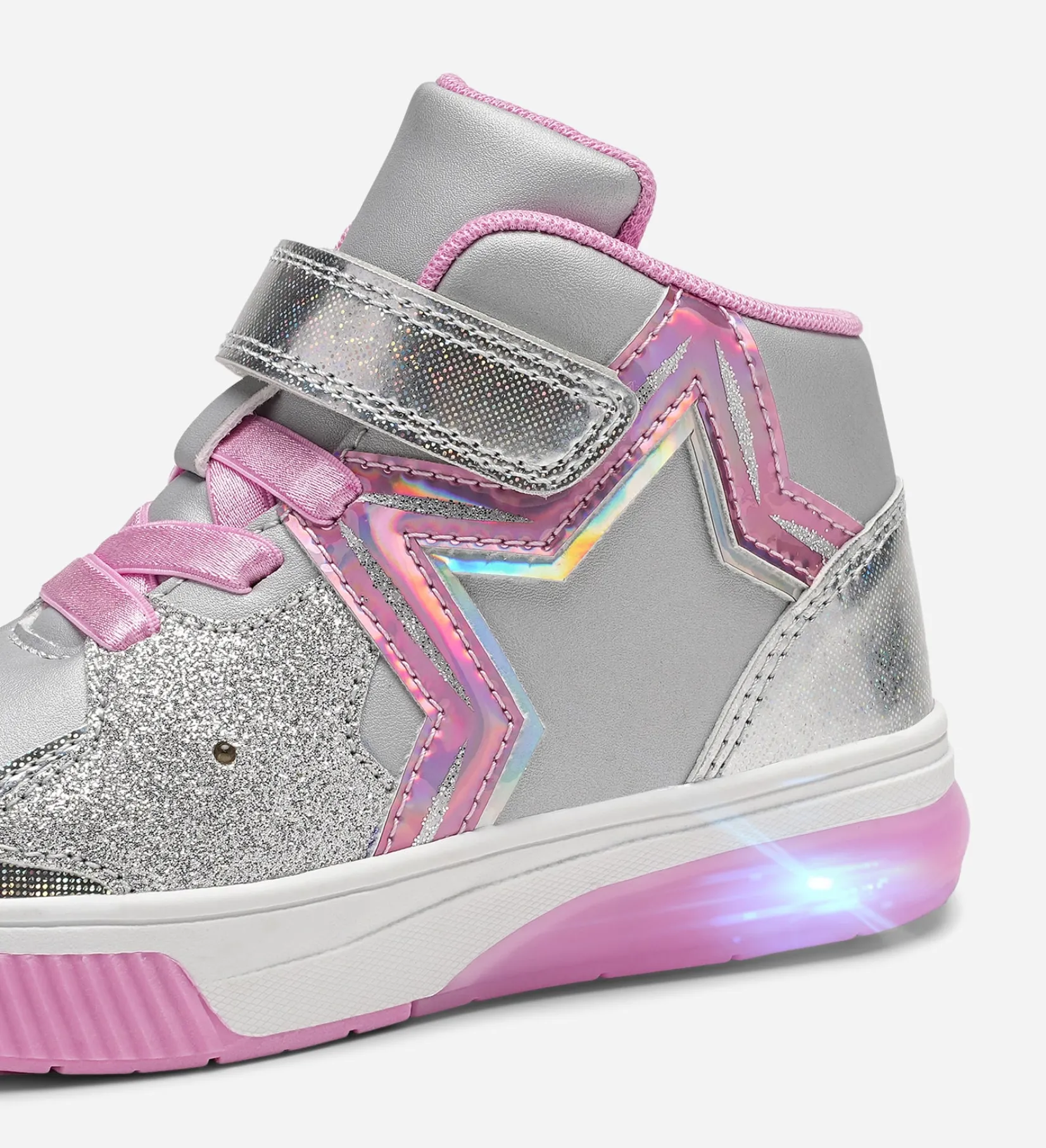 Barn DINSKO Blinkande Barnskor|Sneakers<,Blinkande höga sneakers