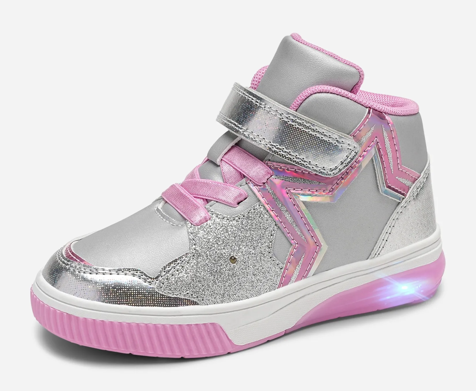Barn DINSKO Blinkande Barnskor|Sneakers<,Blinkande höga sneakers