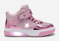 Barn DINSKO Blinkande Barnskor|Sneakers<,Blinkande höga sneakers